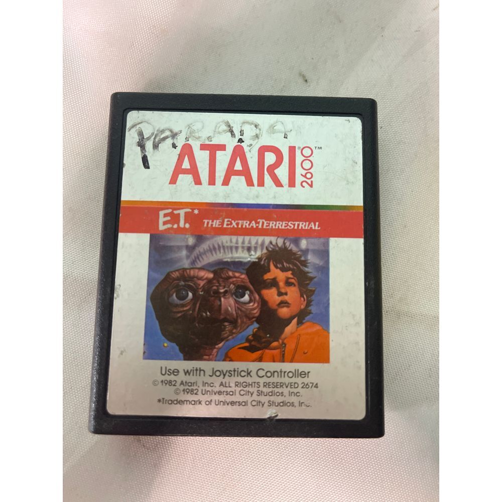 Vintage Atari 2600 E.T. The Extra-Terrestrial Game Cartridge Retro Gaming